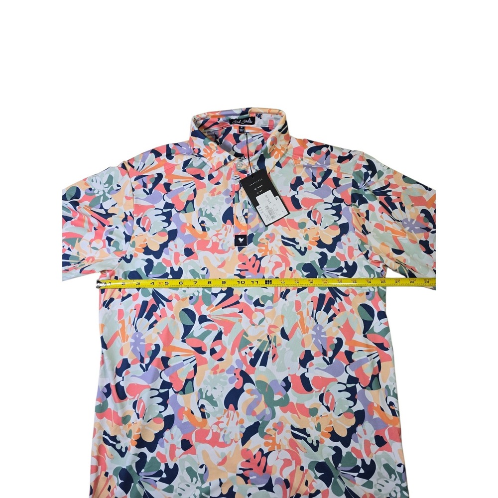 NWT Bad Birdie Polo Shirt M Colorful Abstract Pattern - Picture 4 of 9